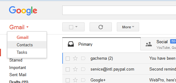 gmail contacts