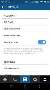 how to make your instagram account private