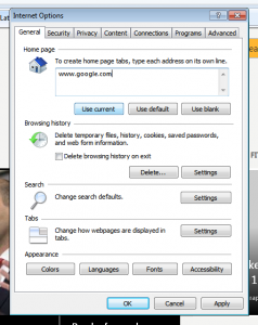 make google your homepage on internet explorer