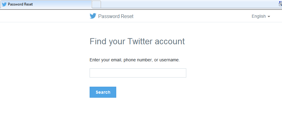 reset twitter password