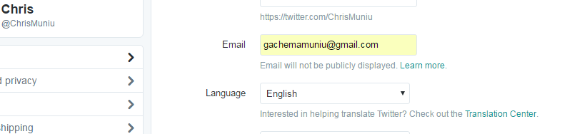 twitter email address