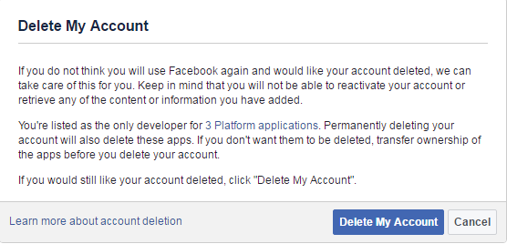 Deleting Your Facebook Account.