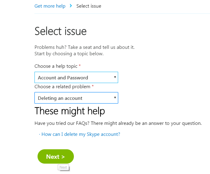 how to delete skype account on windows 10