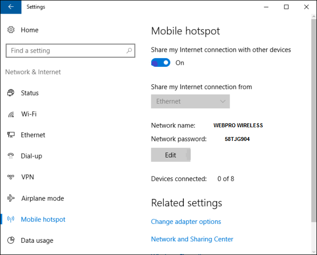 windows 10 wifi hotspot