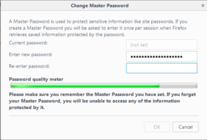 How to protect firefox passwords with a master password