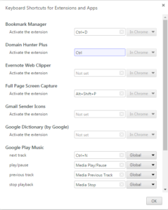 how to create custom keyboard shortcuts for Chrome Extensions