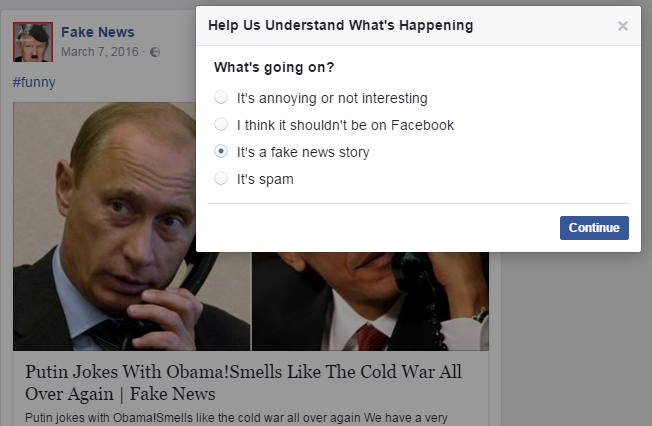 how to report fake news on Facebook 2