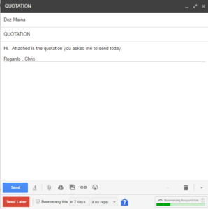 use boomerang to schedule emails