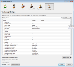 vlc keyboard shortcuts