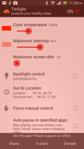 twilight app for night shift and reduce eye strain