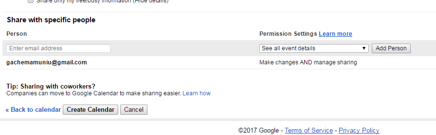 share google calendar