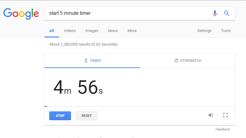 Google’s Instant Timer and Stop Watch