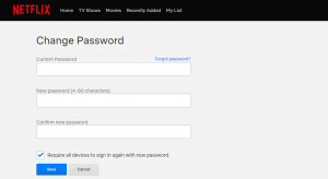 how to change netflix password.