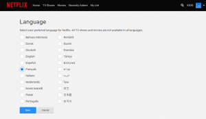 how to change language on netflix interface