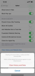 how to clear cache in iphone