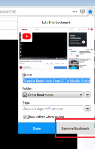 how to remove bookmarks from firefox