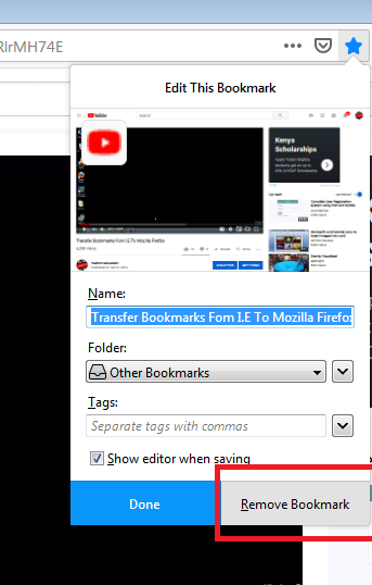 How To Remove Bookmarks From Firefox