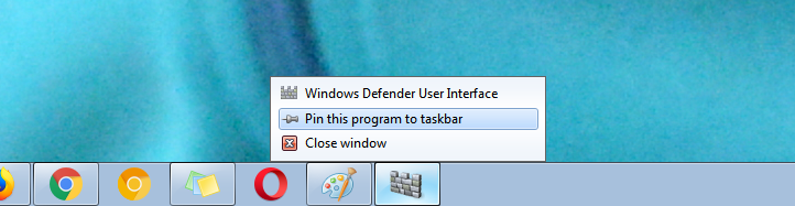 pin windows defender