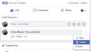 How To Delete a Comment On Facebook