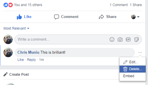 how to delete comment on facebook post how to delete comment on facebook post