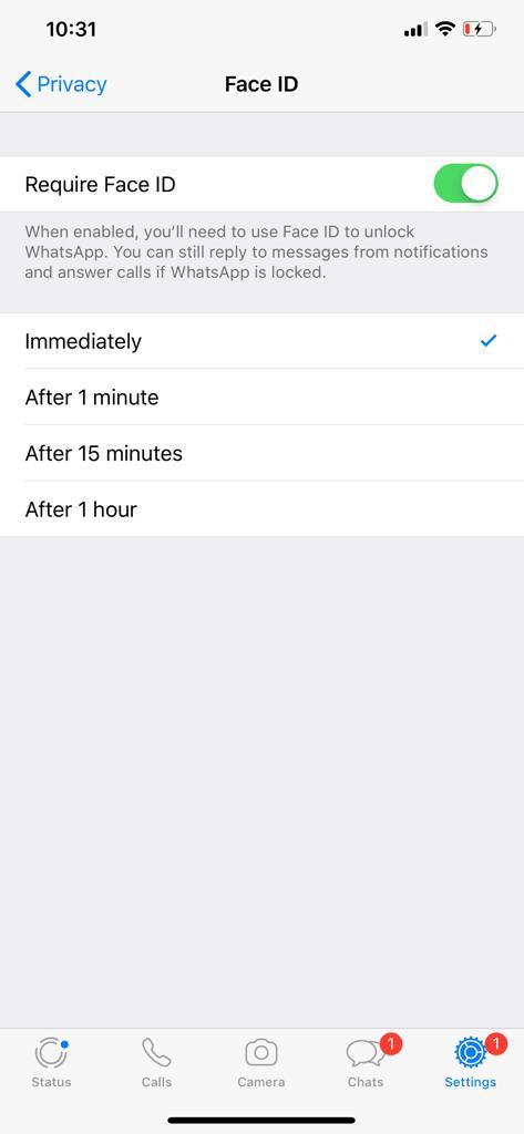 How To Lock Whatsapp With Face ID