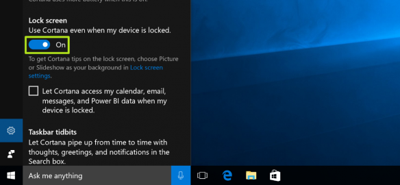 Talk To Cortana Without Unlocking Your Screen