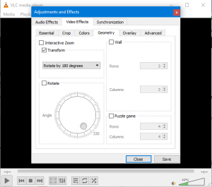 how to roatate video in vlc