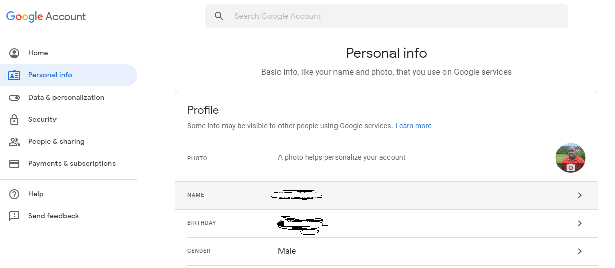 change google account name