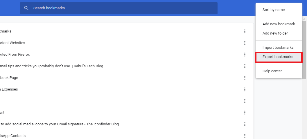 export bookmarks from chrome
