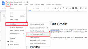 how to convert google docs to pdf