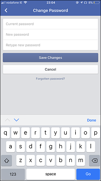 Change Facebook Password On Android 