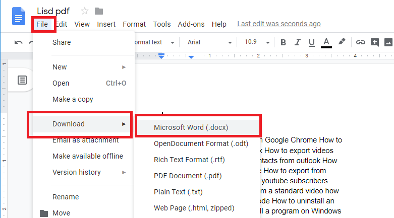 how do i convert a word document into pdf format