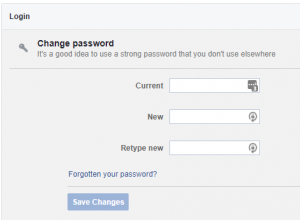 facebook change the password