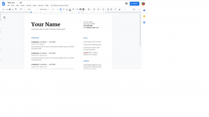 google docs resume template