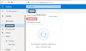 how to export contacts from ouutlook