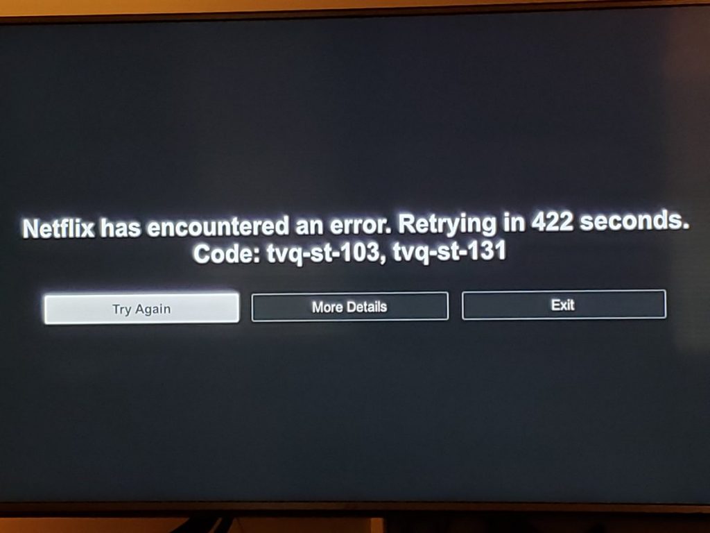 Netflix Error code tvq-st-131