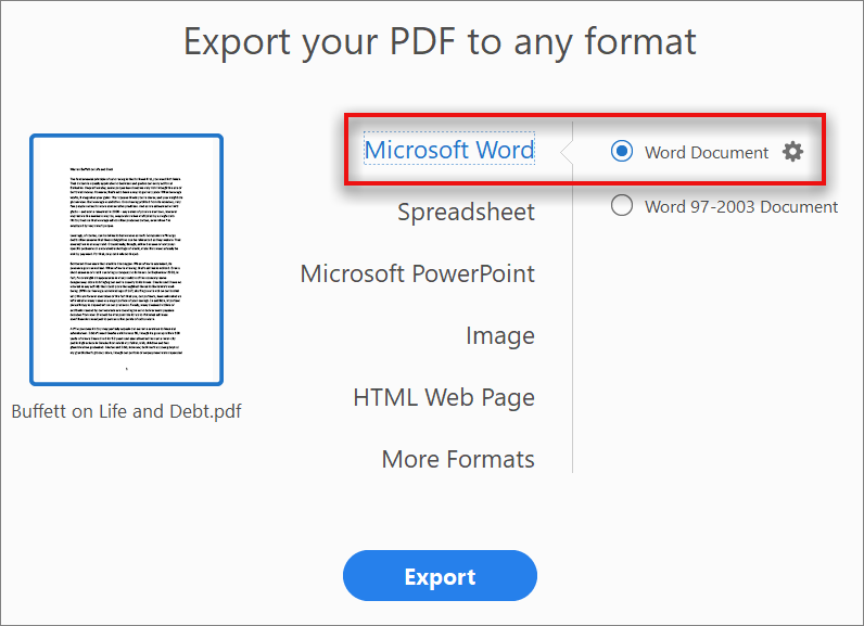 adobe acrobat convert pdf to word download