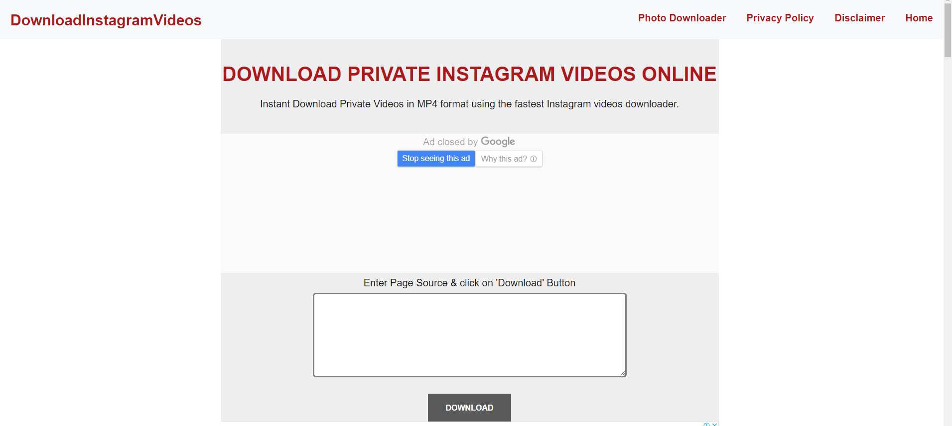 download private instagram videos