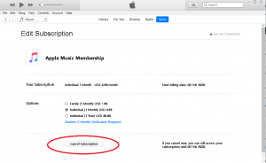 how to cancel apple music subscription