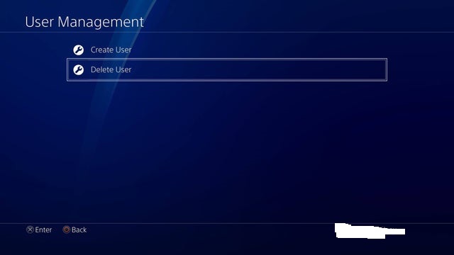 how to delete a user on ps4