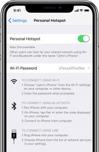 usb tethering with iphone