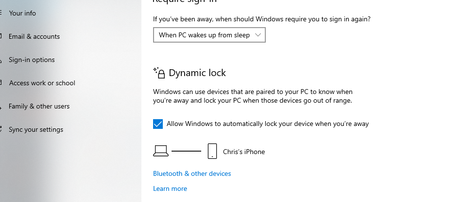 how to lock windows 10 screen with dynamic lock screen