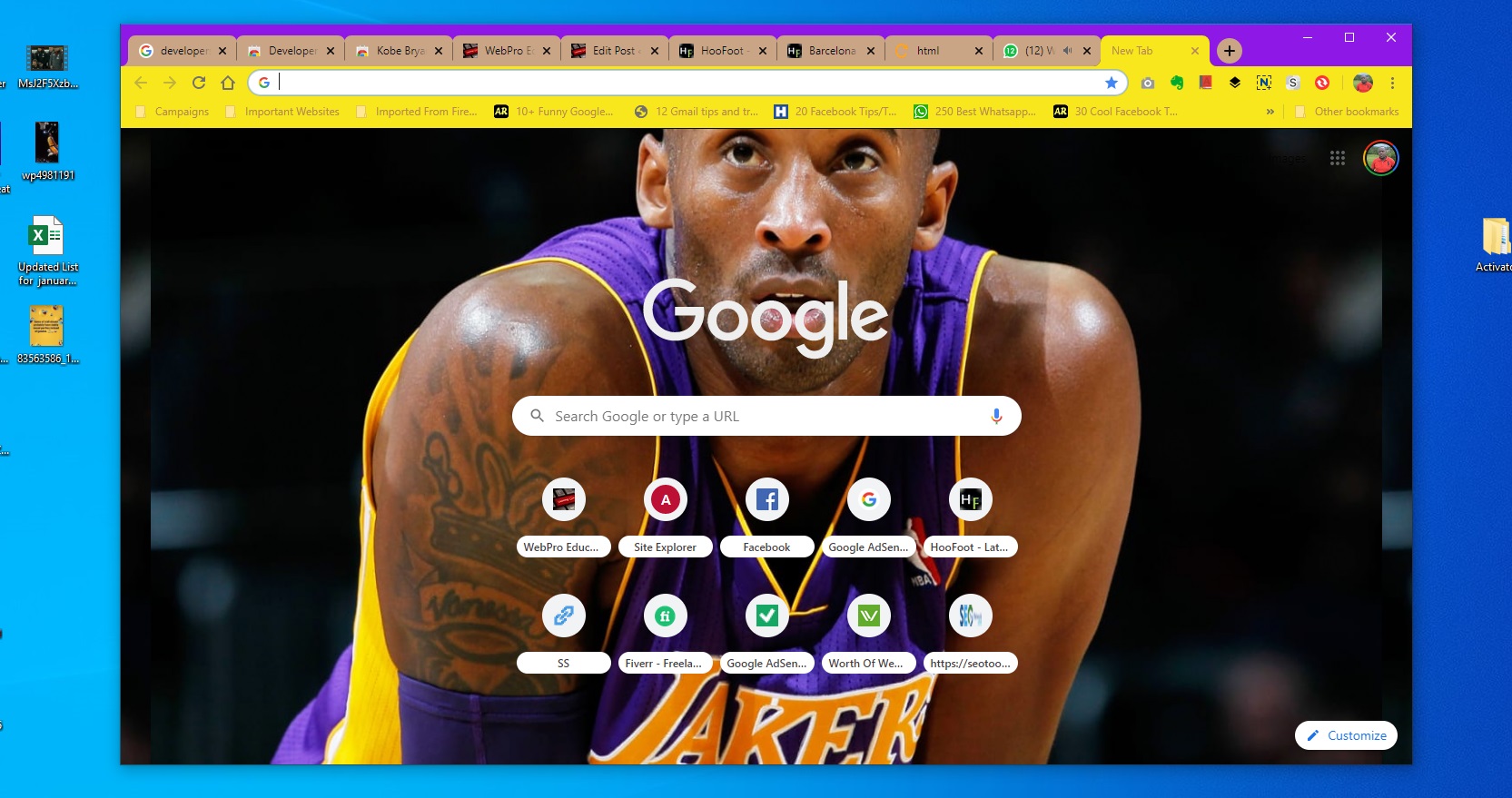 kobe bryant tribute theme