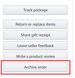 how to hide orders on Amazon