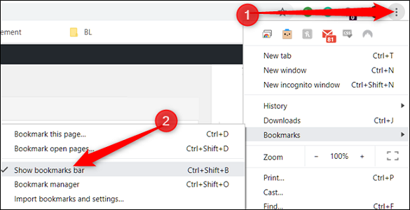 how to hide bookmarks in Chrome