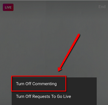 how to hide comments on Instagram live