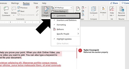 How To Hide Comments In Word
