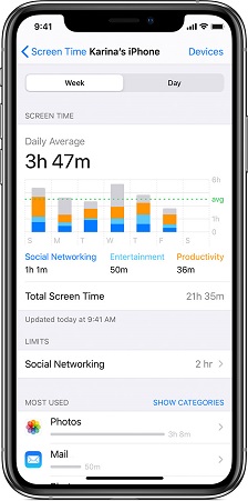 how to check screen time on an iPhone