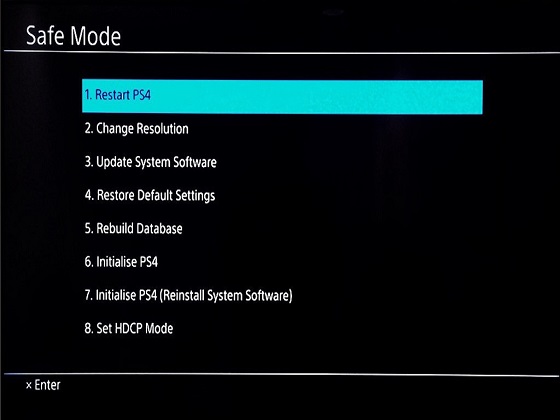 how to get ps4 out of safe mode