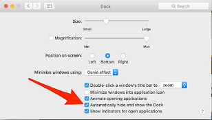how to hide doc in Mac OS